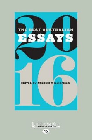 Cover of The Best Australian Essays 2016