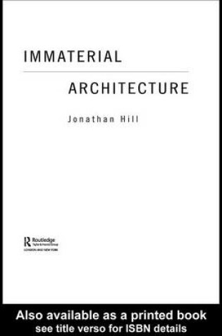 Cover of Immaterial Architecture