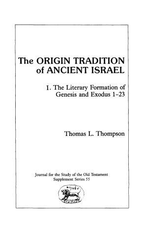 Book cover for Origin Tradition of Ancient Israel