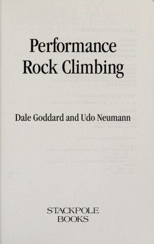 Book cover for Performance Rock Climbing