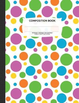 Book cover for Bright Polka Dots Composition Notebook, Dotted Grid Journal Paper