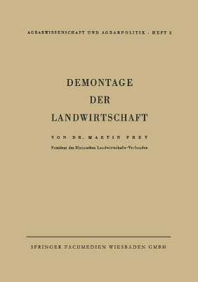 Book cover for Demontage der Landwirtschaft