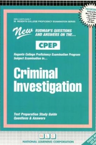 Cover of CRIMINAL INVESTIGATION
