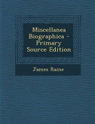 Book cover for Miscellanea Biographica - Primary Source Edition