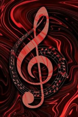 Cover of Music Songwriting Journal - Blank Sheet Music - Manuscript Paper for Songwriters and Musicians - Liquid Marble Series Red and Black