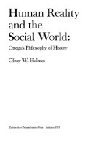 Cover of Human Reality and the Social World