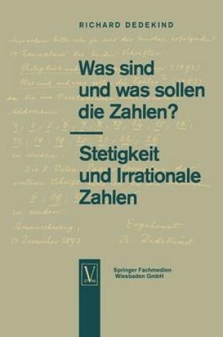 Cover of Was Sind Und Was Sollen Die Zahlen?. Stetigkeit Und Irrationale Zahlen