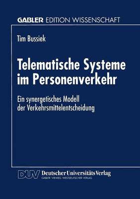 Cover of Telematische Systeme Im Personenverkehr