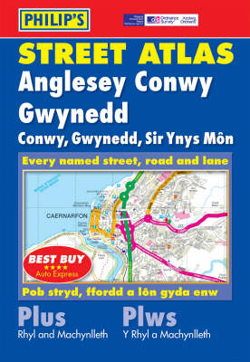 Book cover for Philip's Street Atlas Anglesey, Conwy and Gwynedd