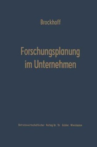 Cover of Forschungsplanung im Unternehmen