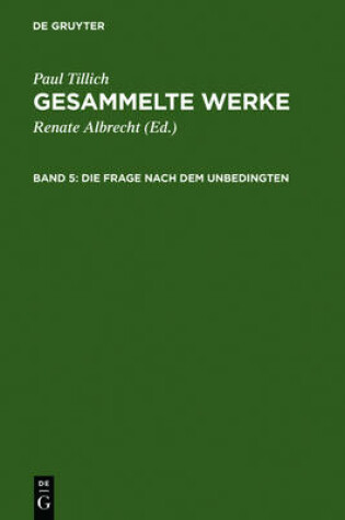 Cover of Die Frage nach dem Unbedingten