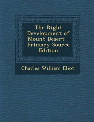 Book cover for Right Development of Mount Desert