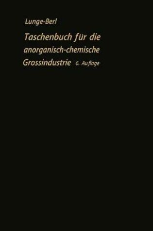 Cover of Taschenbuch für die anorganisch-chemische Großindustrie