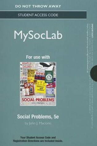 Cover of NEW MyLab Sociology  without Pearson eText -- Standalone Access Card -- for Social Problems