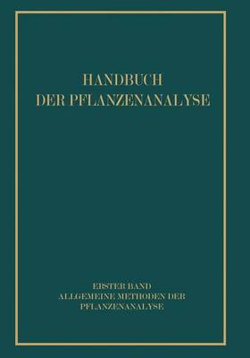 Book cover for Allgemeine Methoden der Pflanzenanalyse