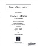 Book cover for Conic Sections Supplement for Thomas' Calculus