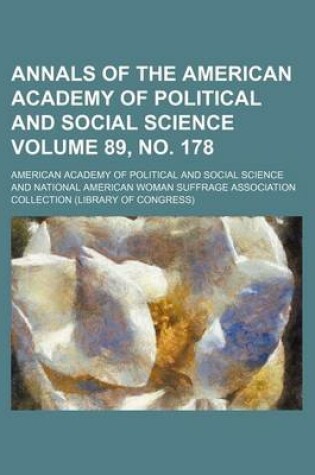 Cover of Annals of the American Academy of Political and Social Science Volume 89, No. 178