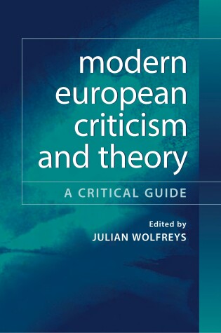 Cover of Modern European Criticism and Theory