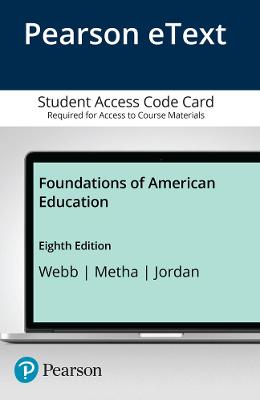 Book cover for Foundations of American Education, Enhanced Pearson eText -- Access Card