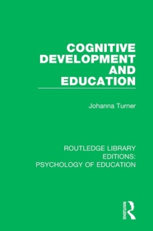 Cover of Cognitive Development and Education