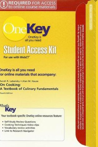 Cover of OneKey WebCT, Student Access Kit, On Cooking