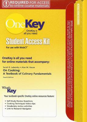 Book cover for OneKey WebCT, Student Access Kit, On Cooking