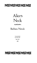 Book cover for Alice's Neck (HB)