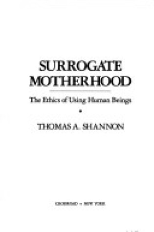 Cover of Surrogate Motherhood