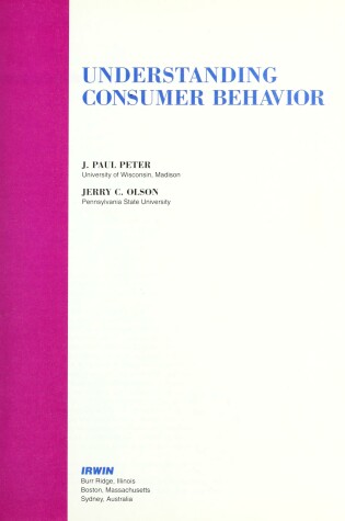 Cover of Under Consumer Behaviour