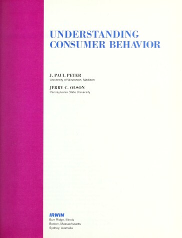 Book cover for Under Consumer Behaviour