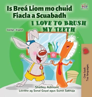 Book cover for I Love to Brush My Teeth (Irish English Bilingual Children's Book)