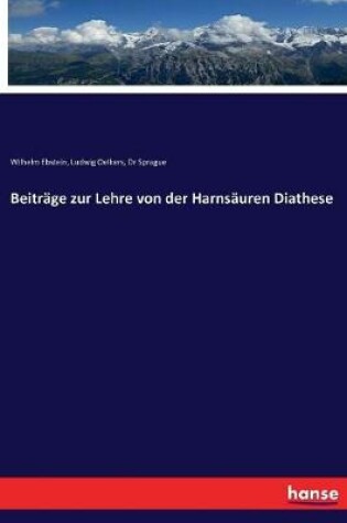 Cover of Beiträge zur Lehre von der Harnsäuren Diathese