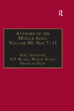 Cover of Authors of the Middle Ages, Volume III, Nos 7–11