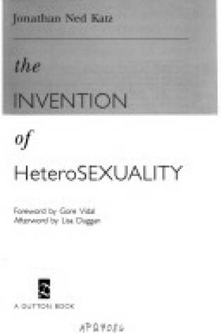 Cover of The Invention of Heterosexuality