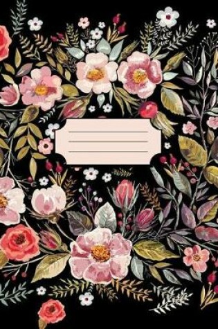 Cover of Pretty Watercolor Flowers Black Notebook