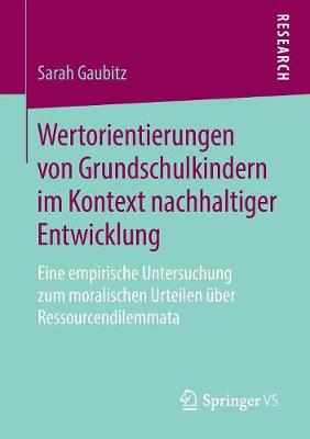 Cover of Wertorientierungen Von Grundschulkindern Im Kontext Nachhaltiger Entwicklung