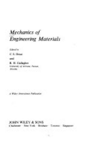 Cover of Mechanics of Engineering Materials