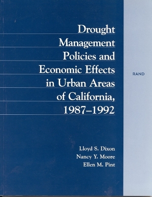 Book cover for Drought Management Policies and Economic Effects on Urban Areas of California 1987-1992