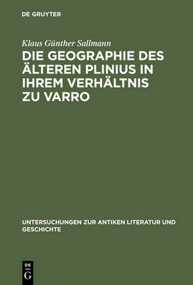 Book cover for Die Geographie Des Alteren Plinius in Ihrem Verhaltnis Zu Varro