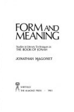 Cover of Form and Meaning