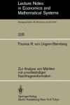 Book cover for Zur Analyse von Märkten mit unvollständiger Nachfragerinformation