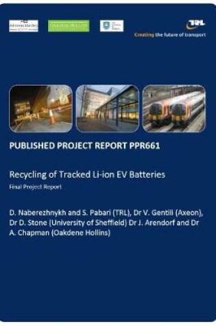 Cover of Recycling of tracked Li-ion EV batteries