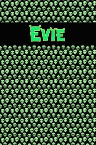 Cover of 120 Page Handwriting Practice Book with Green Alien Cover Evie