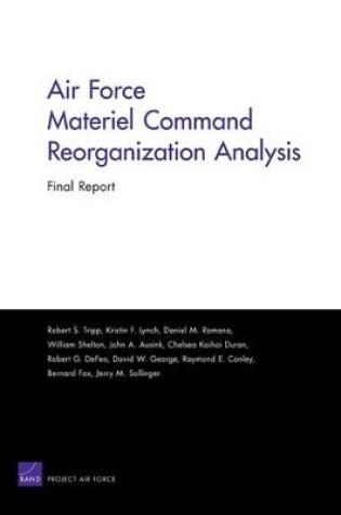 Cover of Air Force Materiel Command Reorganization Analysis