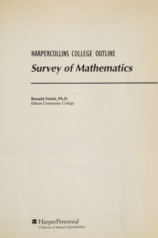 Cover of Survey of Mathematics
