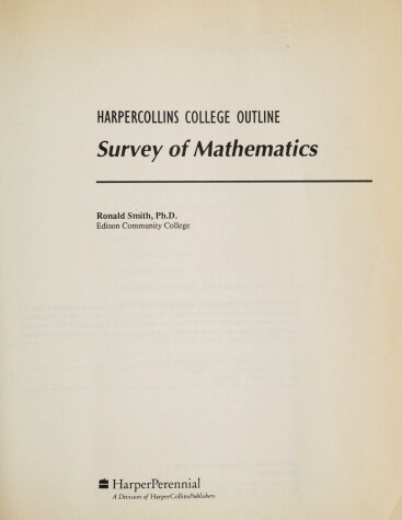 Book cover for Survey of Mathematics