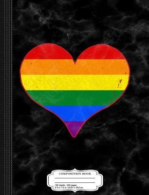 Book cover for Gay Pride Flag Heart Composition Notebook