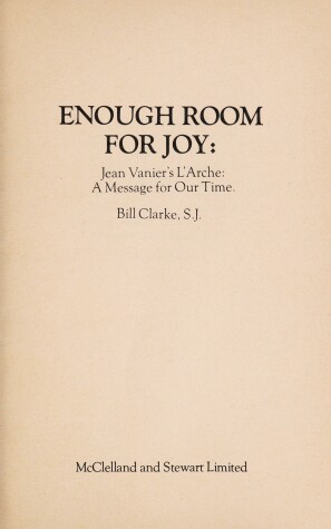 Book cover for Enough Room for Joy: Jean Vanier's L'Arche