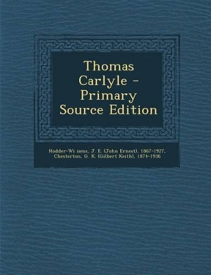 Book cover for Thomas Carlyle - Primary Source Edition