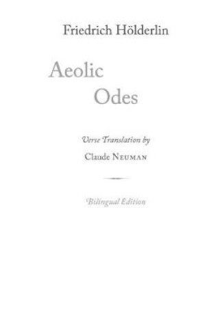 Cover of Aeolic Odes